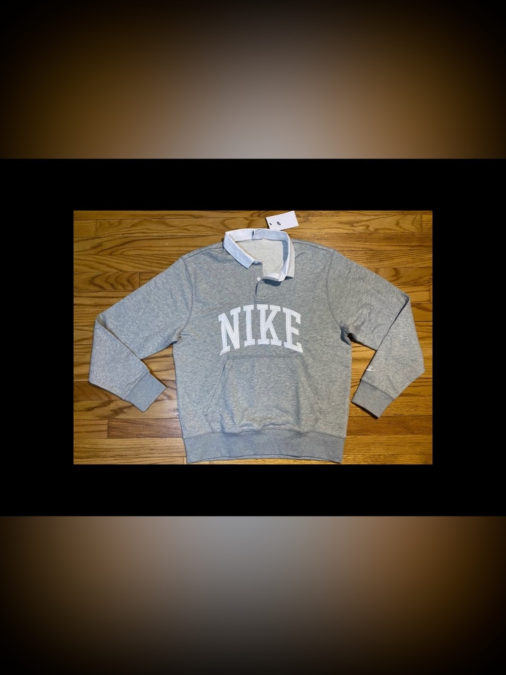 NIKE Club Rugby Logo Graphic Sweatshirt gray Men’s sz NEW!